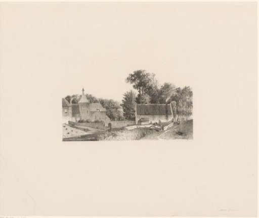 View of a castle and the bleaching of the linen