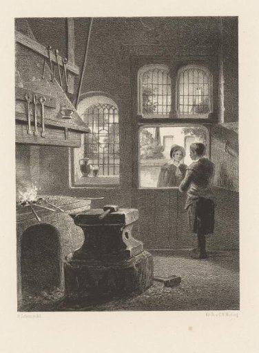 Smith in conversation with a woman