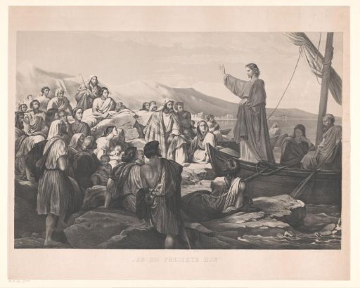 Christ telling parables from a boat