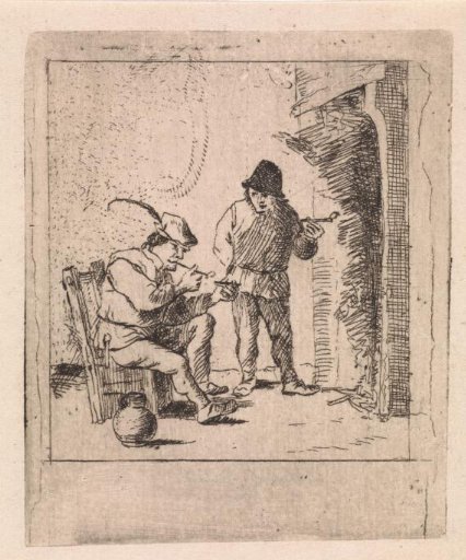 Two Peasants by the Hearth