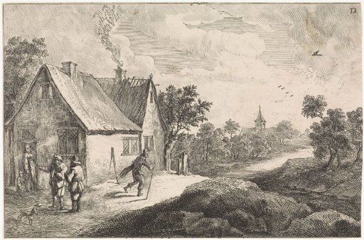 Peasant hamlet with figures