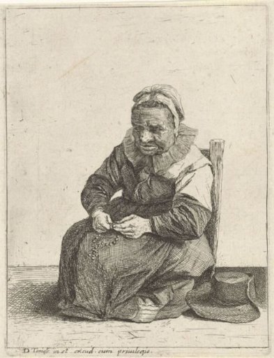 Old woman with a rosary