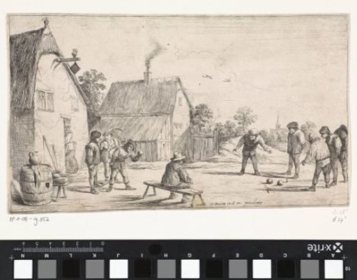 Peasants playing jeu de boules