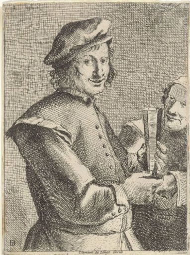 Man with a glass in his hands
