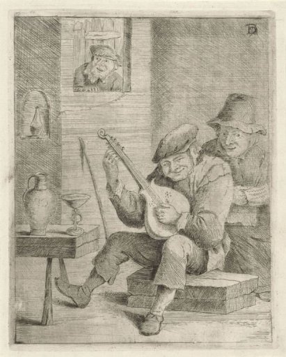Peasant playing the lute