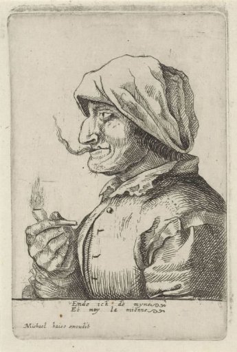 Old woman smoking a pipe