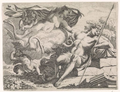 Venus viewing the sleeping Adonis