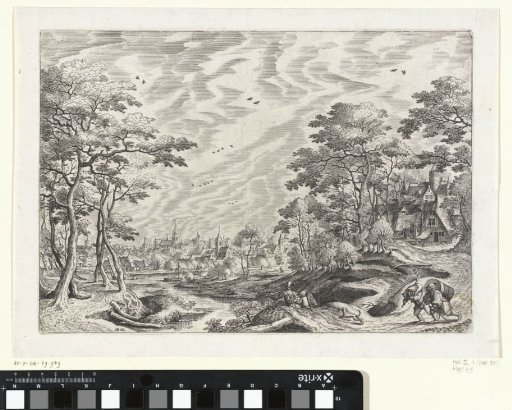 River Landscape with Walking Figures