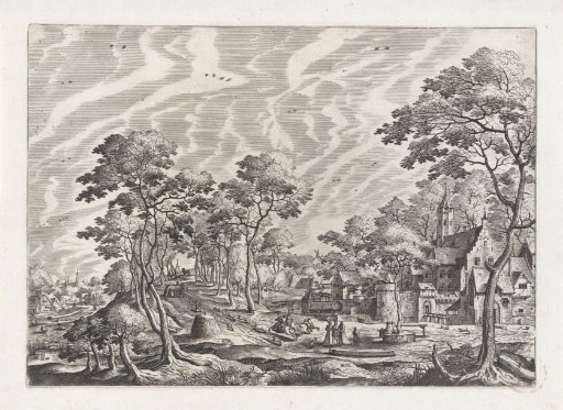 Landscape with a castle on the right