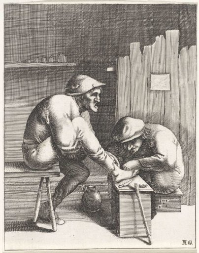 Man Treating a Peasant's Foot