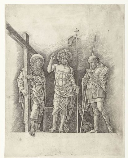 Risen Christ Standing between Saints Andrew and Longinus