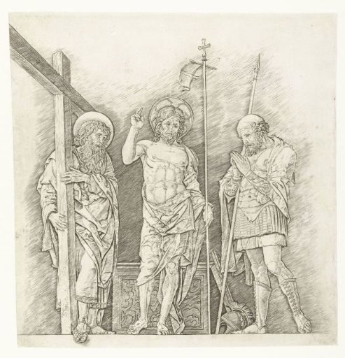 Risen Christ Standing between Saints Andrew and Longinus