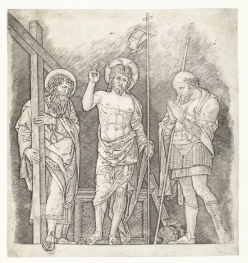 Risen Christ Standing between Saints Andrew and Longinus