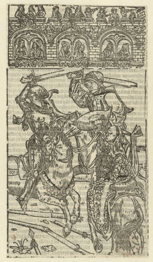 Fight between Two Knights on Horseback