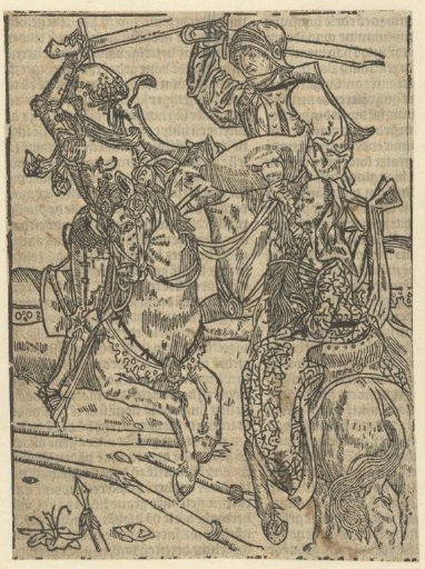Fight between Two Knights on Horseback