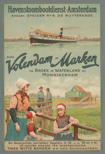Steamboat service - Amsterdam to Volendam and Marken via Broek in Waterland and Monnickendam