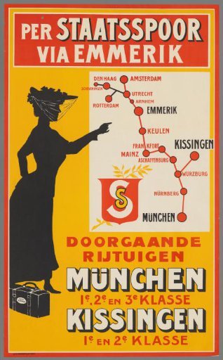 By State Railway via Emmerik. Through carriages Munich 1st, 2nd and 3rd class. Kissingen 1st and 2nd class