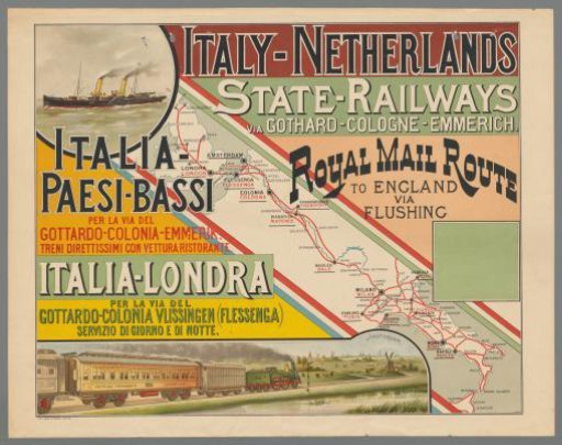 Italy-Netherlands. State Railways. Royal Mail Rout (...)