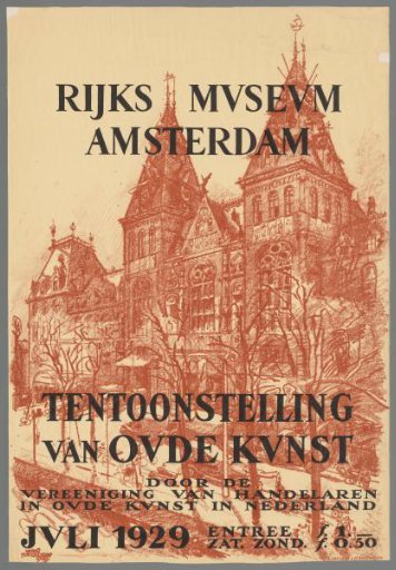 Poster for the exhibition of Old Art at the Rijksmuseum in Amsterdam, 1929