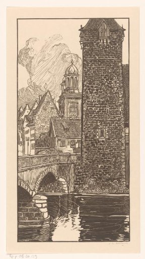 City view with tower