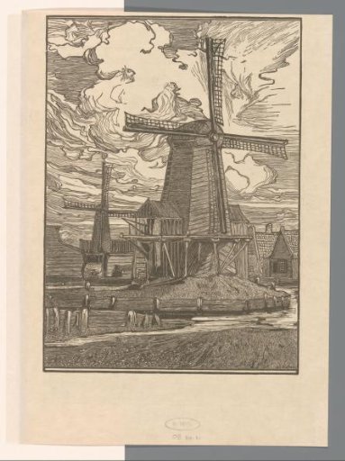 Pasturelands with two windmills