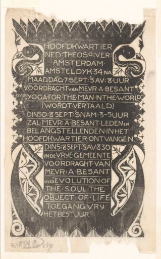 Announcement of lectures by A. Besant