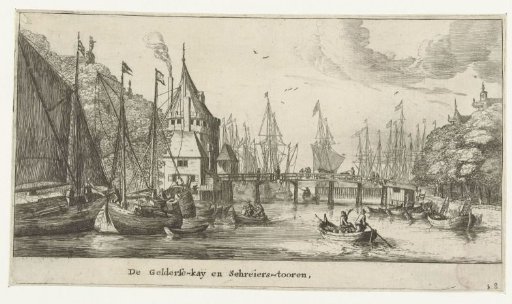 View of the Geldersekade and Schreierstoren in Amsterdam