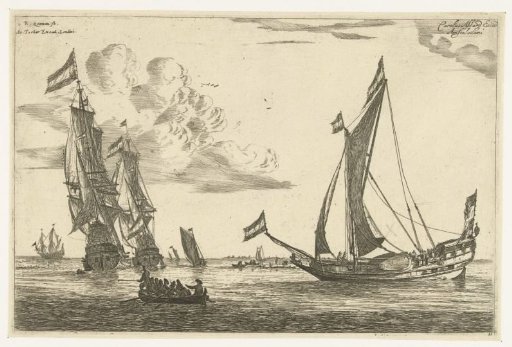 Two warships and a yacht