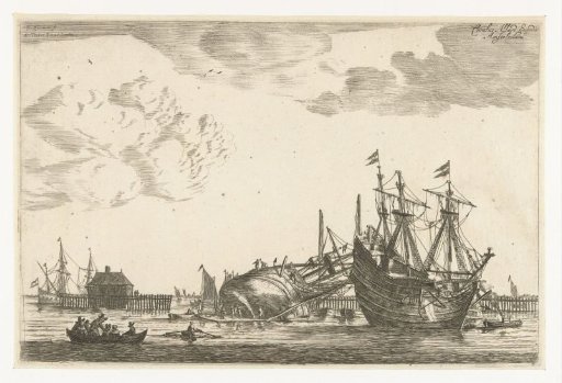 Two ships lying ready for repair