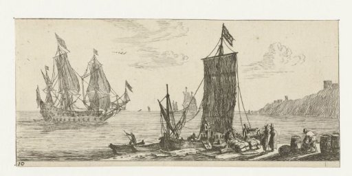 Bay with a herring buss and a warship