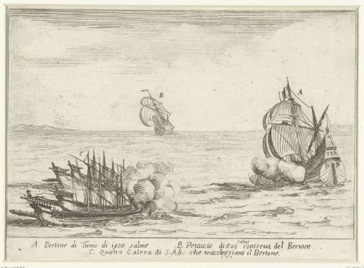 Galleys of Cosimo II de' Medici Attack a Turkish Bertone