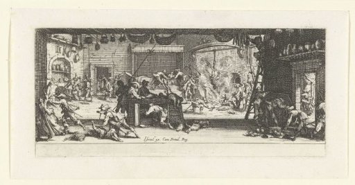 Soldiers plunder a farm