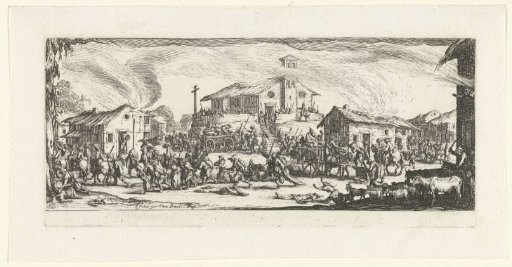 Soldiers plunder a village