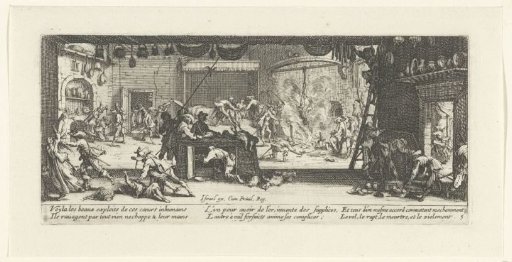 Soldiers plunder a farm