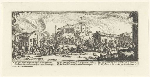 Soldiers plunder a village