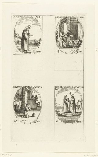 Saint Maurus, Saint John Calybitas, Saint Marcellus I, Saint Honoratus (15-16 January)
