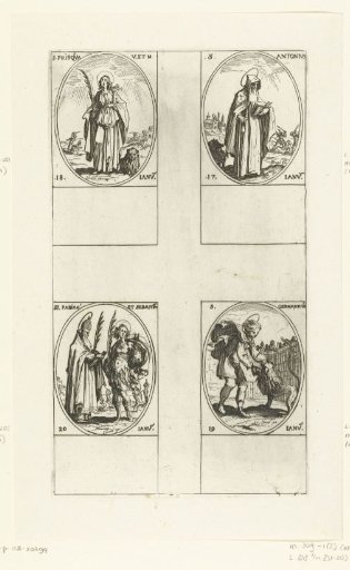 Saint Anthony the Abbot, Saint Prisca of Rome, Saint Germanicus, Saint Fabian and Saint Sebastian (17-20 January)