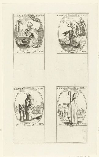 Saint Thomas of Aquino, Saint Adrian and companions, Saint Francesca of Rome, Saint Macarius I of Jerusalem (7-10 March)