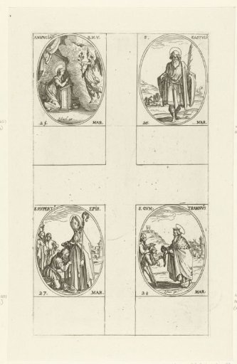 Annunciation (Annunciation of Mary), Saint Castulus of Rome, Saint Rupert of Salzburg, Saint Guntram of Burgundy (25-28 March)