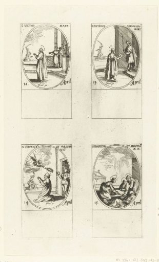 Saint Victor of Braga, Saint Justin the Philosopher, Saint Tiburtius and Saint Valerian of Rome, Saint Basilissa and Saint Anastasia of Rome (12-15 April)