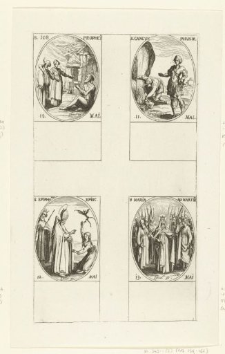 Saint Job, Saint Gangulphus of Varennes, Saint Epiphanius of Salamis, Mary among the Martyrs (Mary of the Martyrs) (10-13 May)