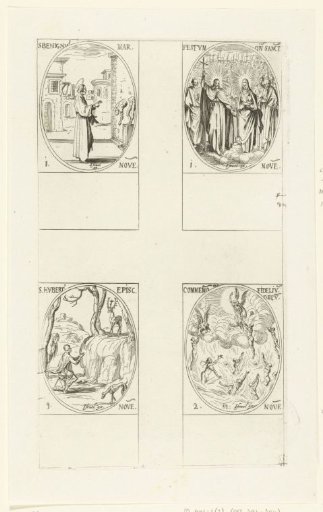 Saint Benignus of Dijon, Christ with Mary and many saints (All Saints), Angels drawing souls into heaven (All Souls), Saint Hubert of Liège (1-3 November)