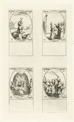 Saint Irenaeus of Rome and companions, Saint Christina of Georgia, Saint Ananias, Saint Azarias and Saint Misael of Babylon, Saint Florian and companions (15-17 December)