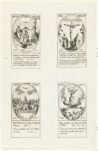 Mary Crowned by the Holy Trinity (Trinity Sunday), Crucifixion (Good Friday), Descent of the Holy Spirit (Pentecost), Ascension of Christ (Ascension)