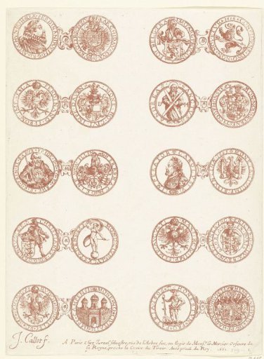 Ten European coins