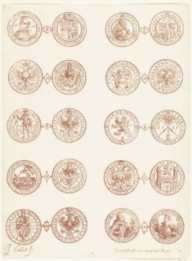 Ten European coins