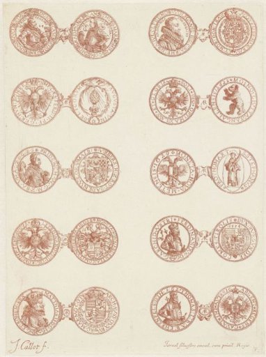 Ten European coins