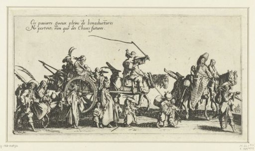 Gypsies with horses and carts on the road