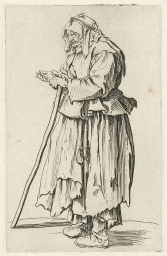 Female beggar holding out her hand