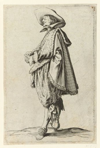 Gentleman with hat, seen from the left